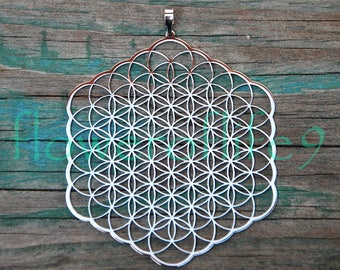 Flower of life - pendant to the window (2,83 inch)- Stainless Steel