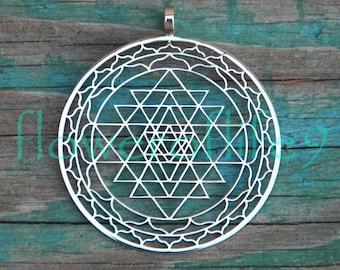 Sri Yantra pendant II  - Stainless Steel