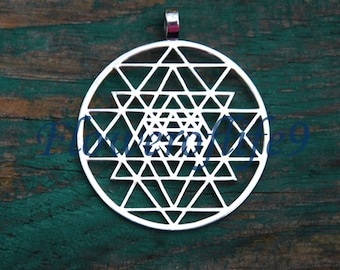 Sri Yantra pendant (1 3/8) - Stainless Steel