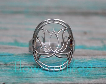 Lotus flower ring II - Stainless Steel