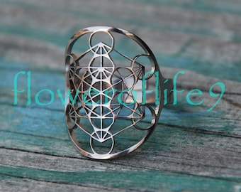 Metatron's Cube ring - Stainless Steel