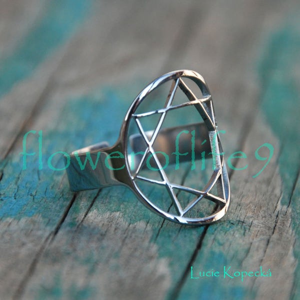 Septagram ring (Star of Babalon) - Stainless Steel