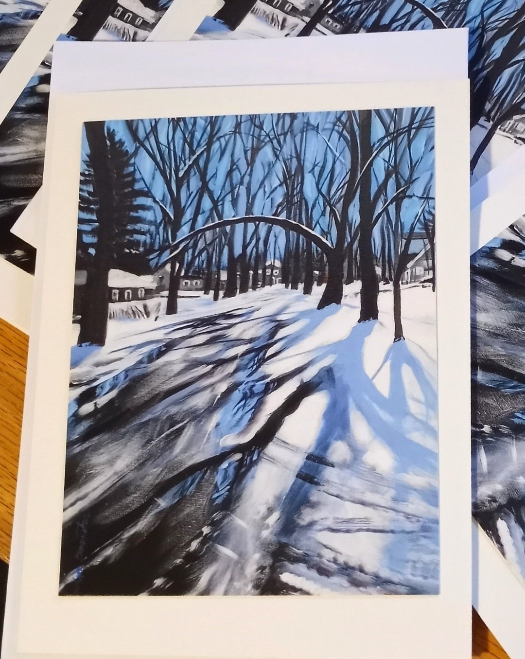 Blank Notecards, Set of 4 Winter Scene With Envelopes - Etsy