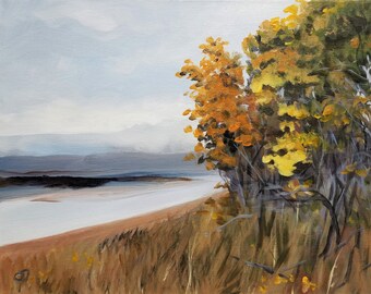 Michigan  Original Art, Sleeping Bear Dunes, Peaceful Platte River, Michigan