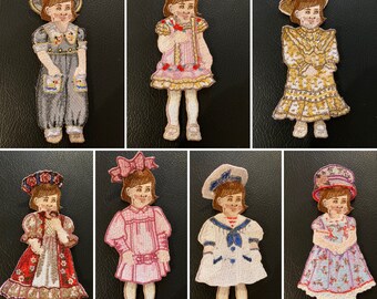 Vintage style girl paper doll lot