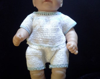 PDF File 139 Baby doll sweater, pants, hat & booties crochet pattern by Shirl-A-Lee 10-15 inch antique and modern dolls