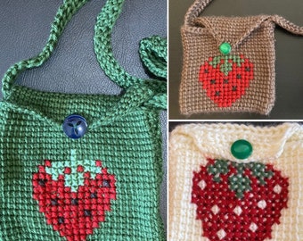 Strawberry bag crochet purse clutch