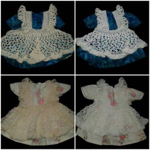 Cotton Doll Dress & Pinafore for Patsy Effner Ginny Goebel Hummel and other 11-14 antique and modern dolls image 9