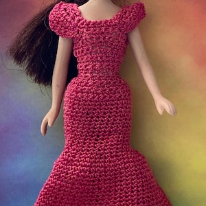 30s style pink or yellow dress evening doll gown