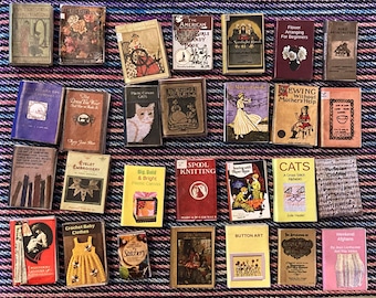 Pattern CRAFT theme books covers 1:12 scale printable DIY template sheet