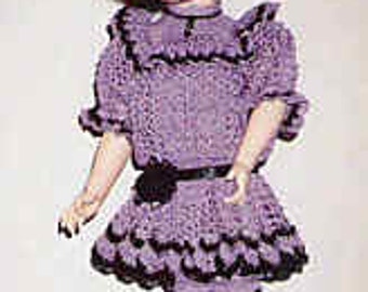 PDF File 122 Victorian Middy Crochet doll dress pattern Fits 18 19 inch antique modern dolls by Shirl-a-Lee