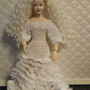 PDF File 105 Miniature 1:12 scale Wedding Dress Crochet Digital Download Pattern Lorraine Bridal