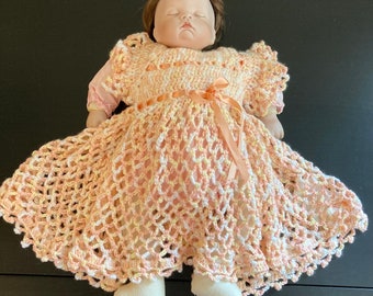 3-6 month baby doll girl orange dress
