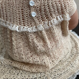 Ecru hand crocheted doll dress Gown fits 12-15 dolls image 6