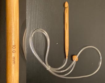 Tunisian wood crochet hooks with tubing 46 inches 3.0 to 10 mm