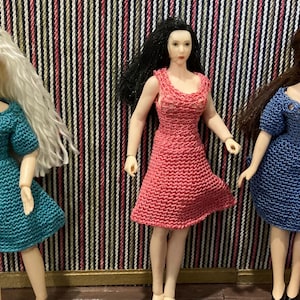 50s style 1:12 circle skirt dress  jacket Miniature Doll Dress dollhouse wearable clothes