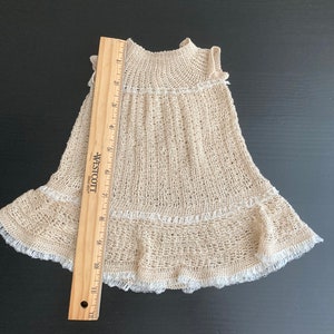 Ecru hand crocheted doll dress Gown fits 12-15 dolls image 4