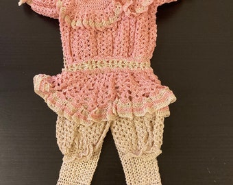 OOAK Pink & Ecru Dress Pantaloons SOCKS for 17-19 inch dolls