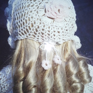 PDF File Pattern 108 Doll Crochet Bonnet & Booties fits 19-20 inch doll Shirl-A-Lee
