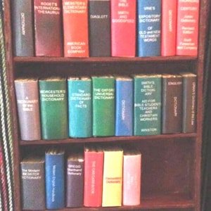 PDF file Dictionary Reference 1:12 Scale book printable DIY template Library book Covers