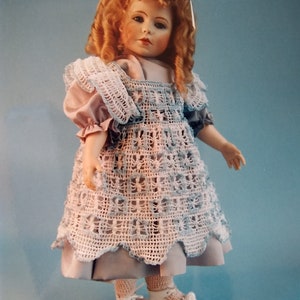 PDF File 119 Doll pinafore apron dress and socks pattern Fits 20-22 inch antique & modern dolls by Shirl-A-Lee
