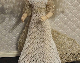 PDF Pattern for 1:12 scale A-Line Gown miniature doll dress