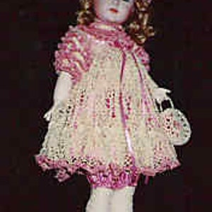 PDF Datei 123 Häkelkleid Püppchen Rüsche Häkelanleitung 50-55 cm antike und moderne Puppen von Shirl-A-Lee