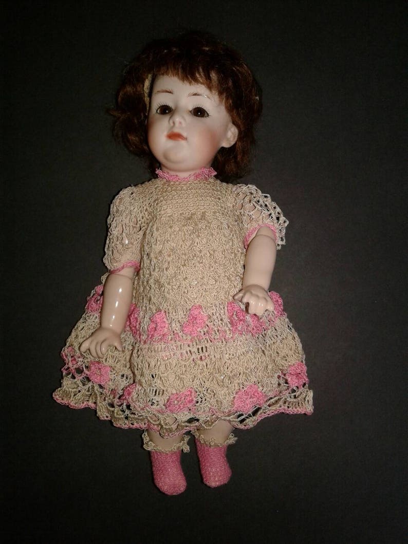 PDF File 133 Crochet Pattern doll dress BLOSSOM for 7-9 antique & modern dolls by Shirl-A-Lee image 4