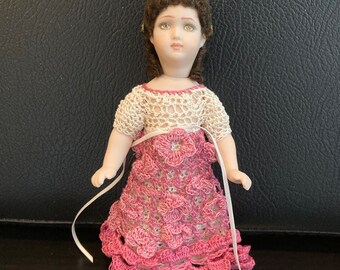 Pink Princess Rose dress for 5 to 6 inch Mignonette dolls