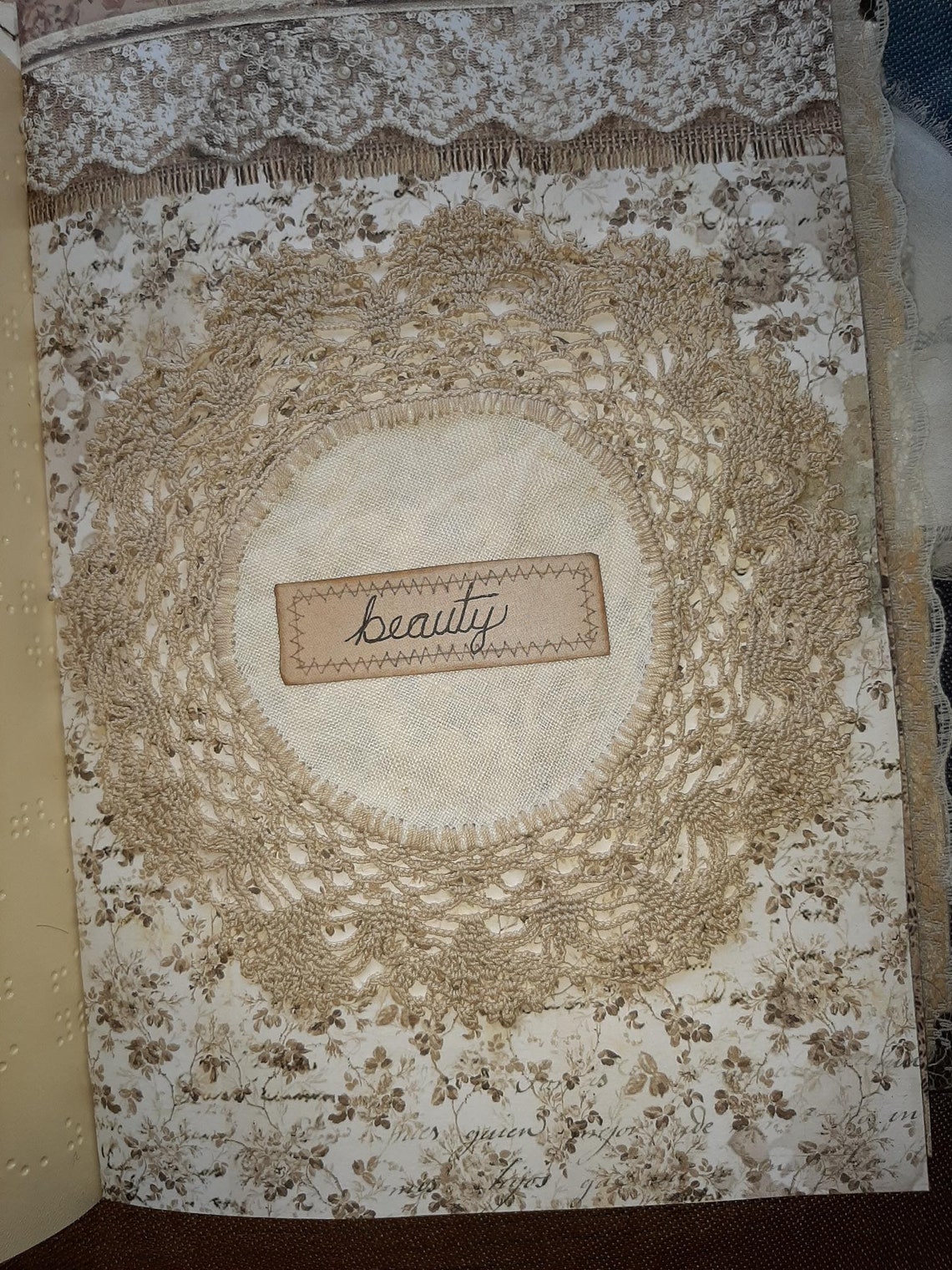 Beautiful Vintage Lace & Doilies Soft Cover Journal One of a Kind Great