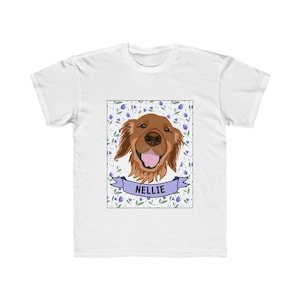 Custom Pet Portrait Printed on Kids Regular Fit Tee image 4