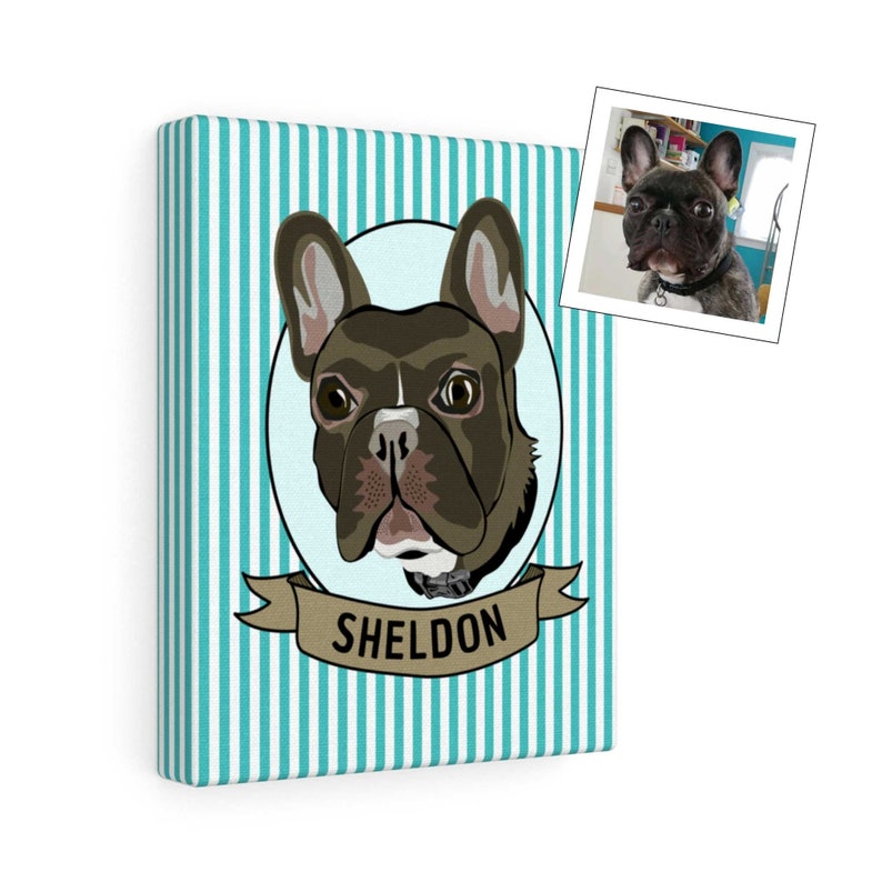 Custom Pet Portrait Printed on Max 89% OFF Wrapped Purchase Gallery Canvas 8x10