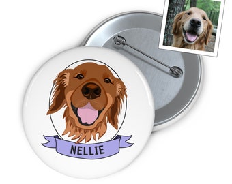 Your Pet's Portrait on 2" Pin Button