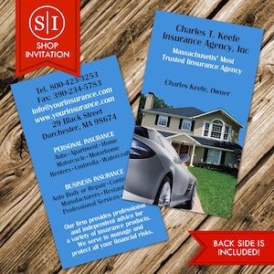 Insurance Agency House Car Agent Business Card (DIGITAL ONLY)