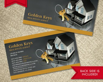 Real Estate Realtor House Keys Elegant Business Card (DIGITAL ONLY)