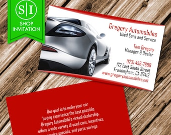 Auto Repair and Detailing Business Card | Car Shop Dealership Mechanic Insurance Vehicle Services Auto Body Shop | Digital Download