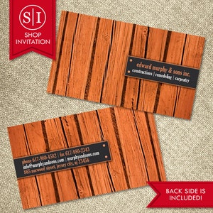 Zimmerei Handwerker Visitenkarte | Schreiner, Umbau, Werkzeug-Design | Digitaler Download