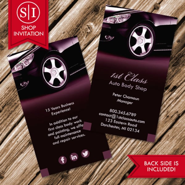 Body Shop Business Card Etsy