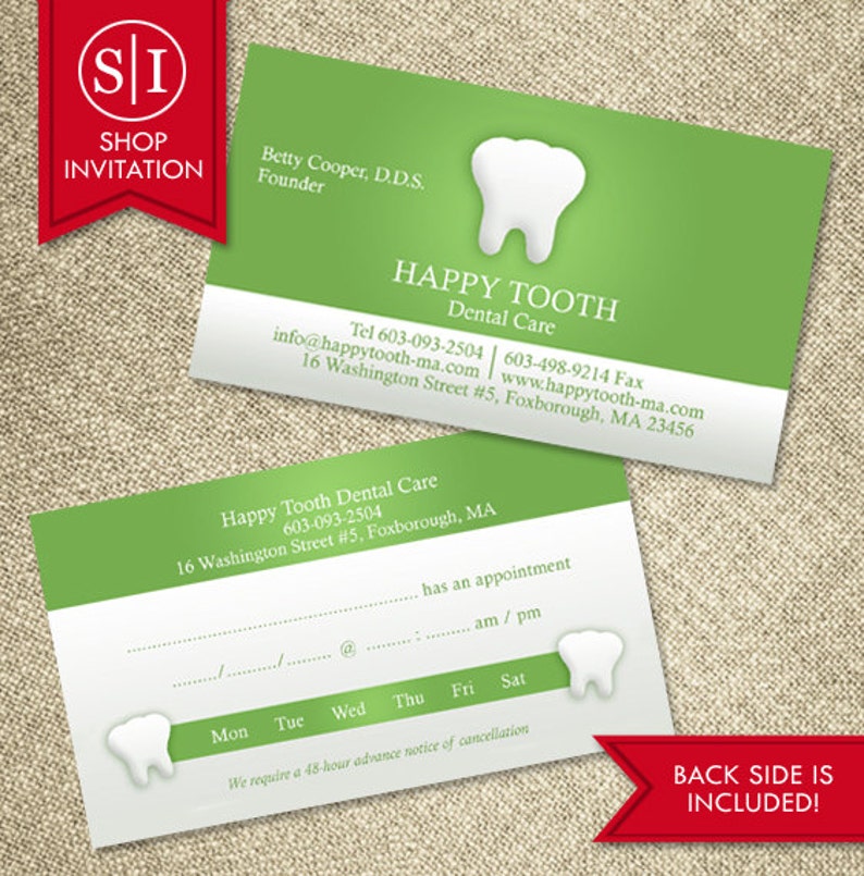 Dental Dentist Teeth Doctor Care Tooth Dentistry Business Card DIGITAL