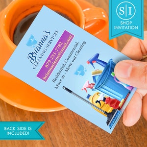 Cleaning Services Business Card | House Maids Sparkling Clean | Digital Download