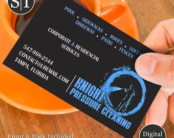 Tarjeta de presentación para lavado a presión y limpieza exterior / Servicio de lavado a presión, limpieza y reparación de canaletas y ventanas / Descarga digital