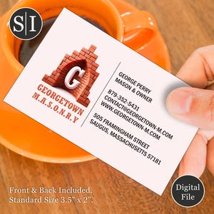 Tarjeta de presentación para albañilería / Diseño para albañiles y contratistas de ladrillo y piedra / Plantilla de descarga digital