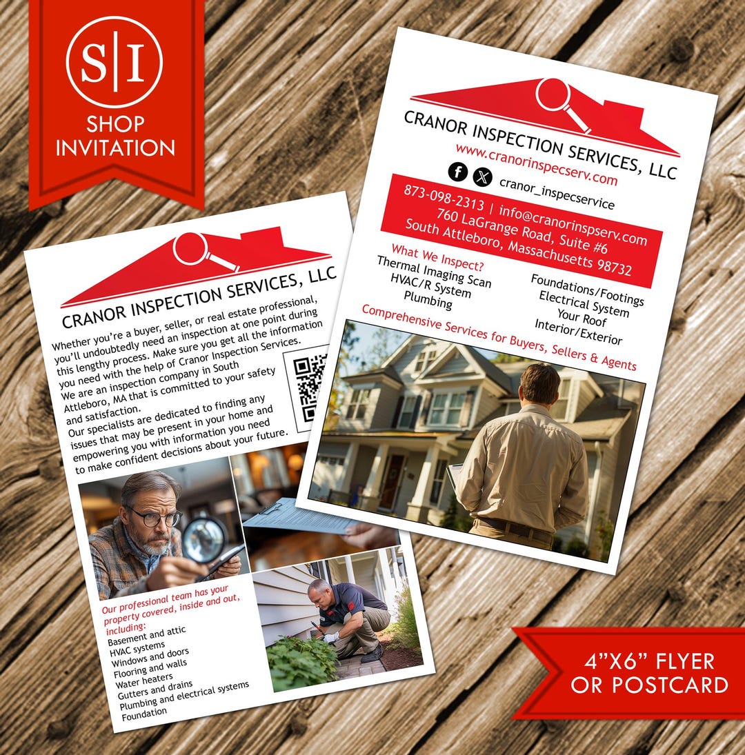 Custom Home Inspection Postcards Flyers 4 X 6 Real Estate Realtor