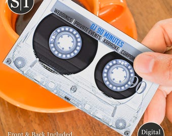 DJ Disc Jockey Business Card | Retro Audio & Vinyl Design for Nightclub DJs | Digital Download Template