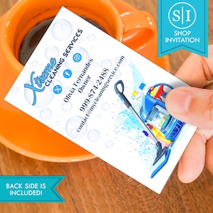 Cleaning Services Business Card | House Maids Sparkling Clean | Digital Download