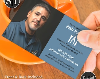 Handyman Business Card with Photo | Contractor & Home Repair Design | Digital Download Template