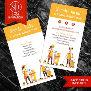 Cleaning Services Business Card | House Maids Sparkling Clean | Digital Download