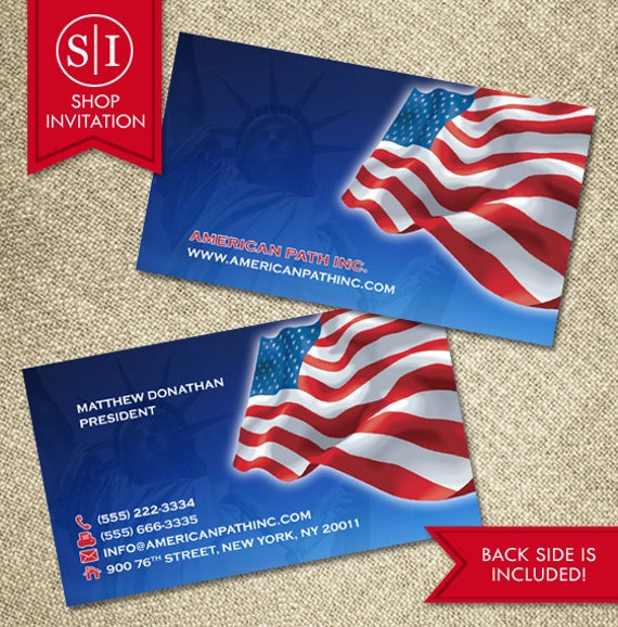 american flag business card american flag business card