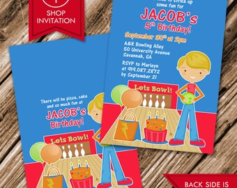 Bowling Birthday Party Bowl Sports Invitation (DIGITAL ONLY)