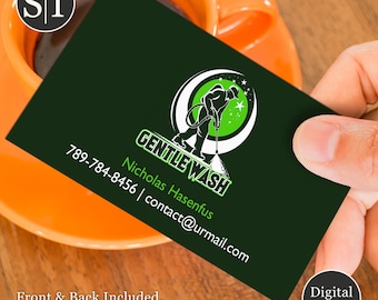 Tarjeta de presentación para lavado a presión y limpieza exterior / Servicio de lavado a presión, limpieza y reparación de canaletas y ventanas / Descarga digital